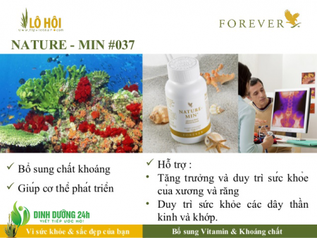 Viên bảo vệ sức khỏe Forever Nature-Min 037 FLP giúp trao đổi chất, tăng trưởng khung xương và răng