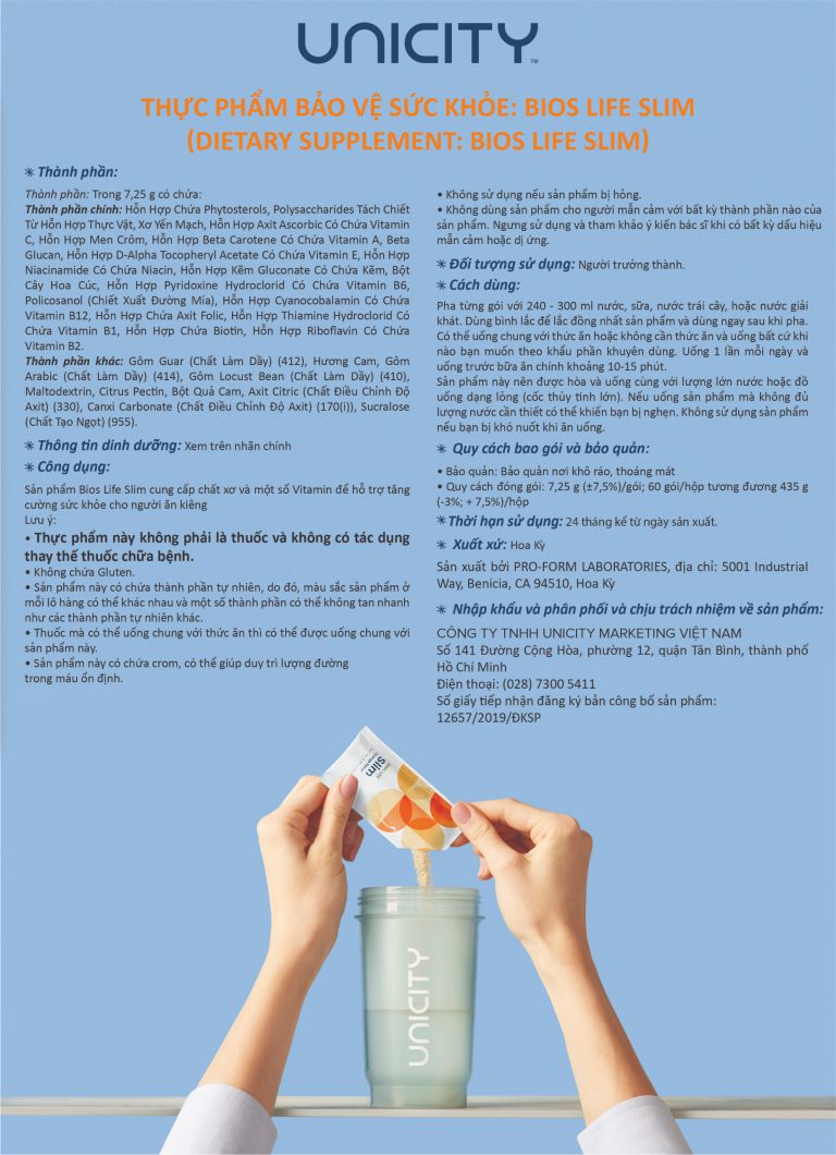[Mẫu Mới] Bios Life Slim Unicity- Thực Phẩm Kiểm Soát Carbohydrate ...